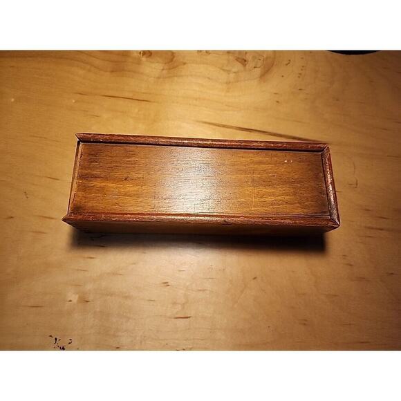 Set of antique dominoes. Comes in a wooden box with sliding lid and dove tail - Picture 6 of 6